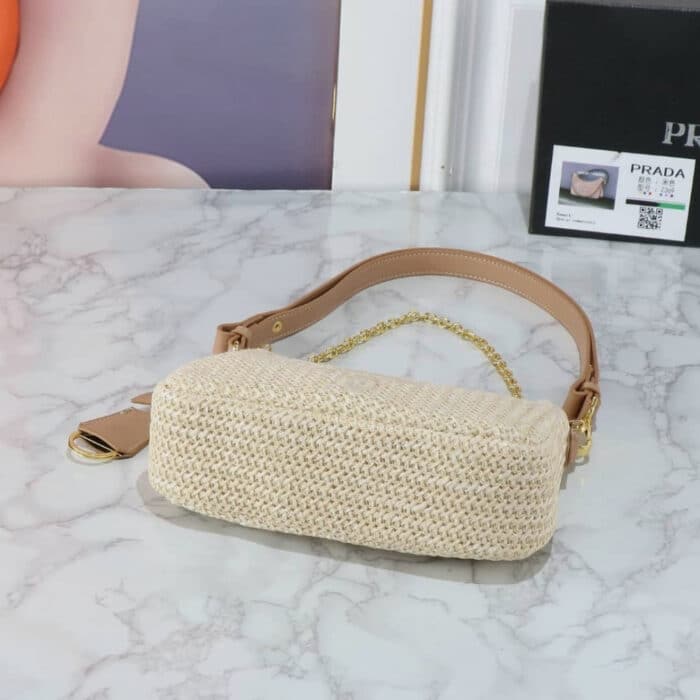 Prada Re-Edition Crochet Bag Beige 22cm 1BC204 2M2T F0018 V JUO - Image 5
