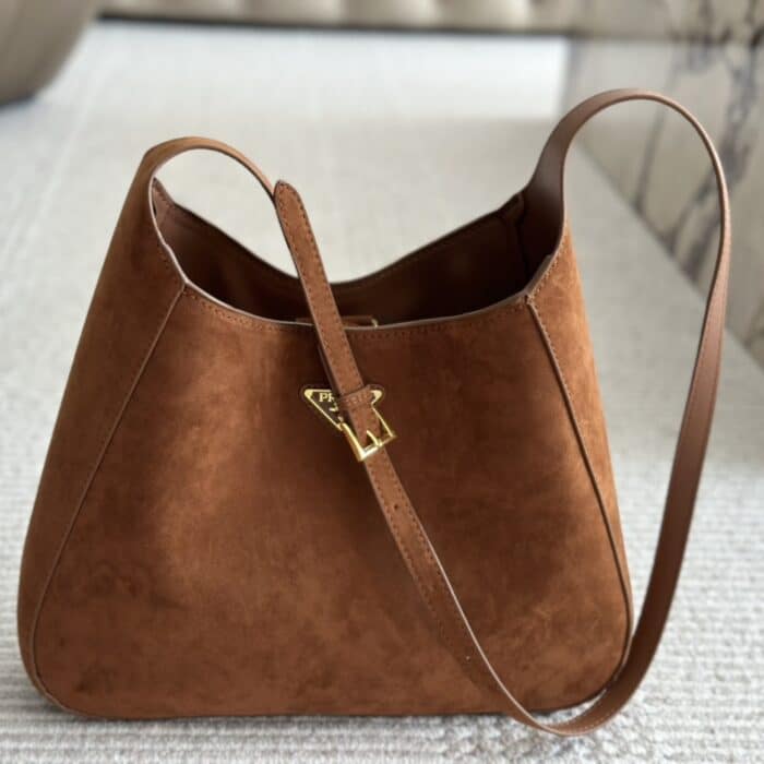 Prada Suede Leather Hobo Bag 34cm - Image 3
