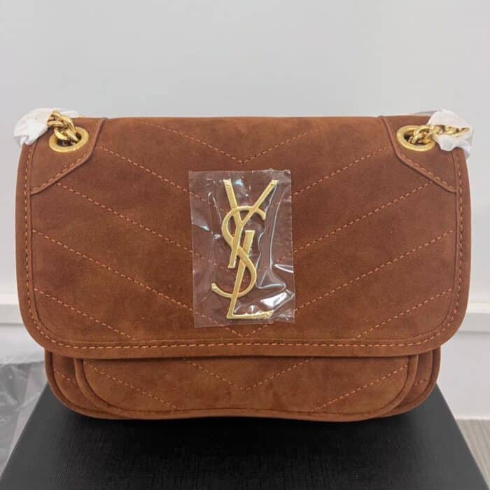 Saint Laurent Niki Baby Chain Bag In Suede Brown 28cm 6237483 - Image 2