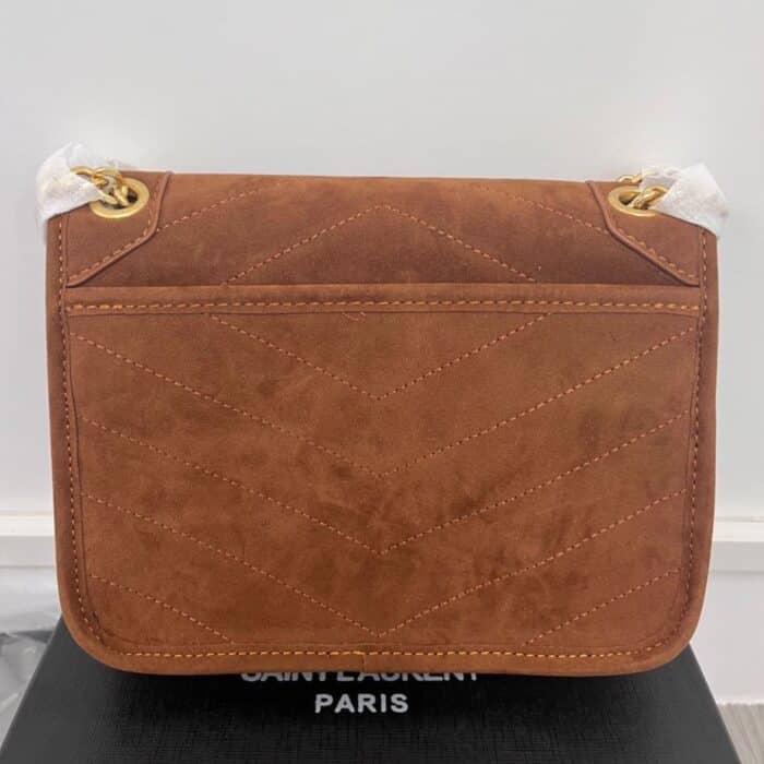 Saint Laurent Niki Baby Chain Bag In Suede Brown 28cm 6237483 - Image 7