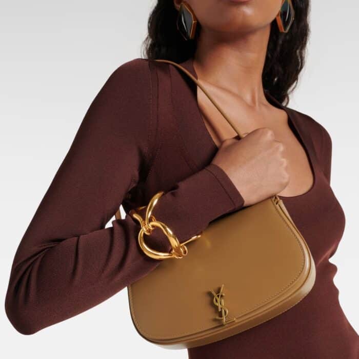 Saint Laurent Mini Voltaire Bag Dark Cork 21cm 7796420SX0W2760 - Image 7