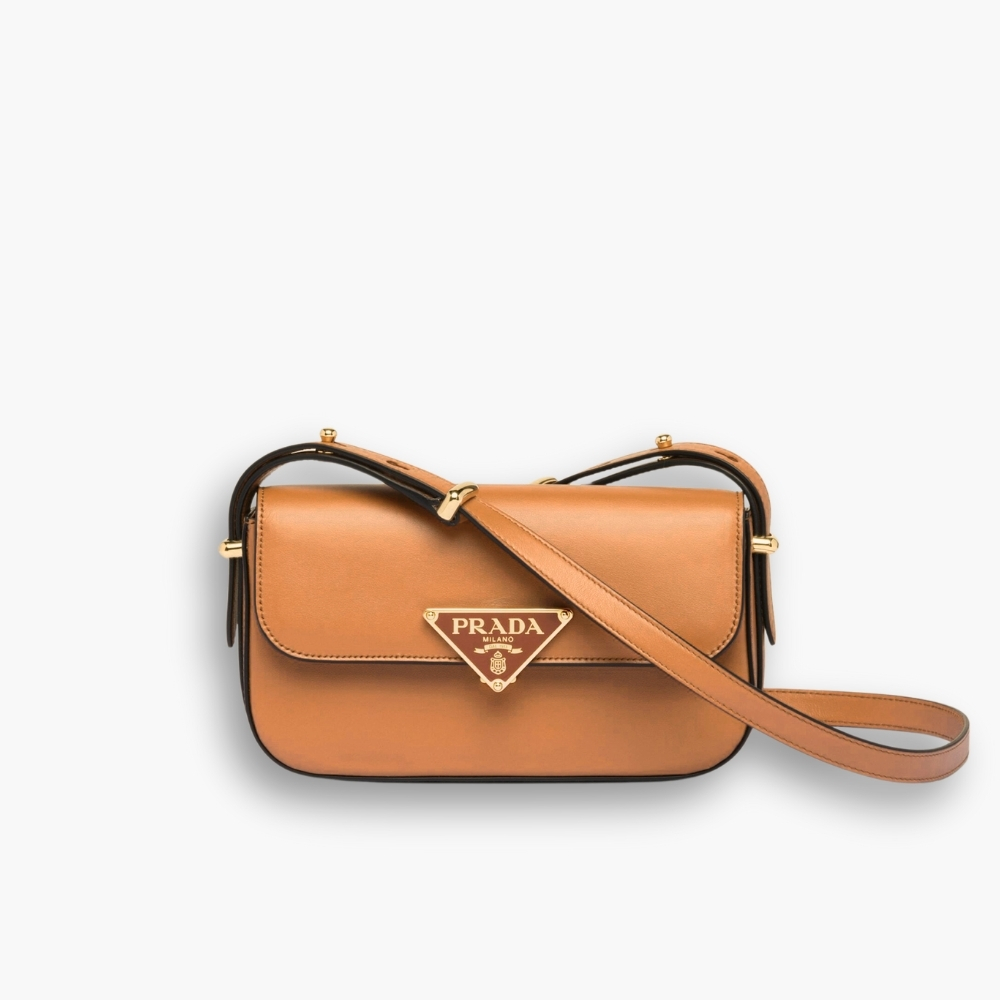 Prada Triangle Logo Shoulder Bag Brown 21Cm 1BD339 ASK F0XUG V MTO