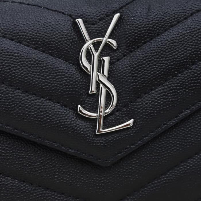 Saint Laurent Wallet In Grain De Poudre Embossed Black 12.5 cm - Image 6