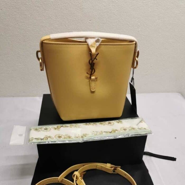 Saint Laurent Le 37 Mini In Shiny Leather Beige 15cm 7658702R20W2721 - Image 2