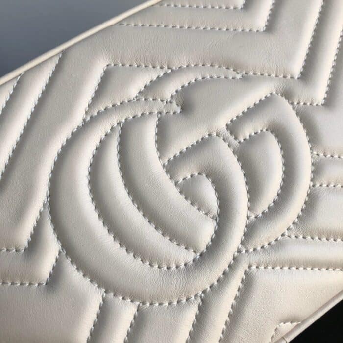 Gucci GG Marmont Small Shoulder Bag White 24cm ‎447632 DTD1T 9022 - Image 5