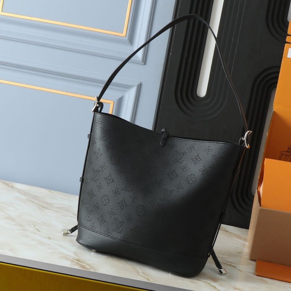 Louis Vuitton Flore Perforated Mahina Black 28cm M12139 - Image 3