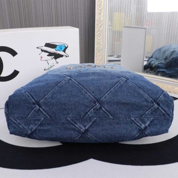 Chanel 22 Handbag Washed Denim Blue 41cm AS3261 B10439 NM981 - Image 5