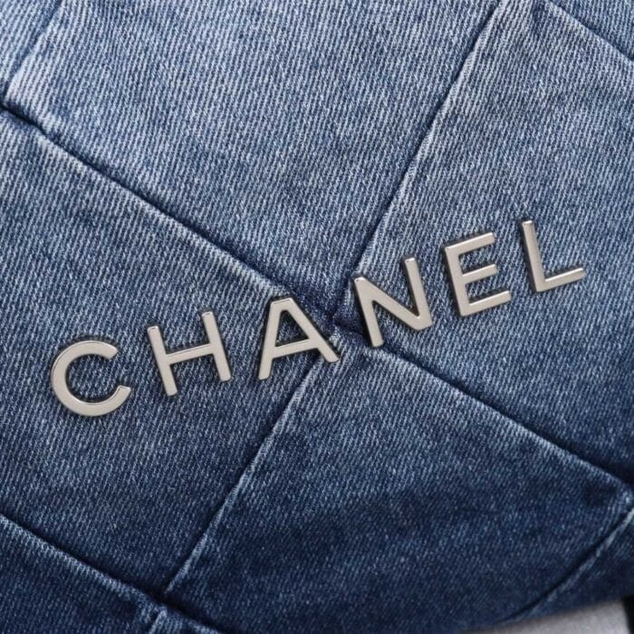 Chanel 22 Handbag Washed Denim Blue 41cm AS3261 B10439 NM981 - Image 6