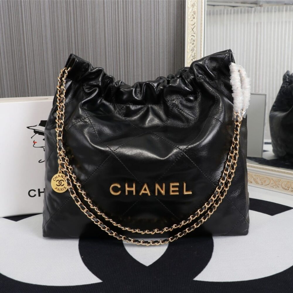 Alternative view of Chanel 22 Handbag Black With Gold Tone Metal 39Cm AS3261 B19059 94305