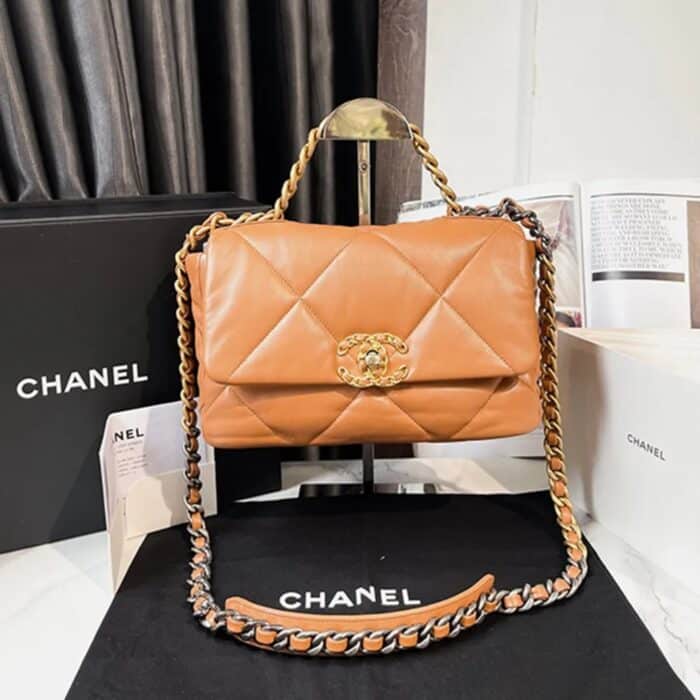 Chanel Medium 19 Flap Bag Caramel 26cm - Image 3