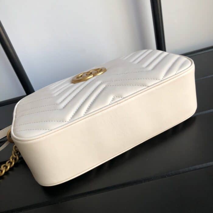Gucci GG Marmont Small Shoulder Bag White 24cm ‎447632 DTD1T 9022 - Image 8