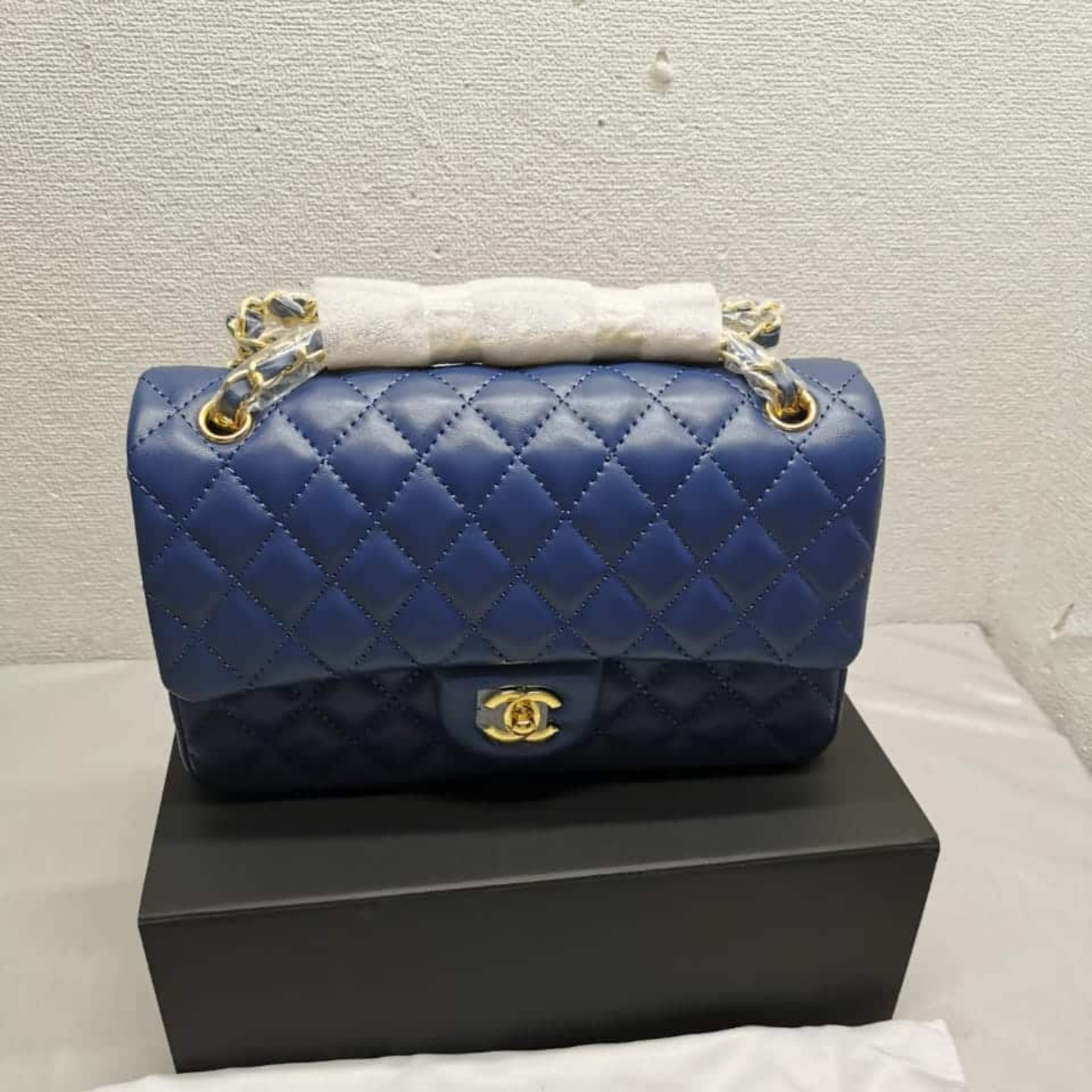 Chanel Classic Double Flap Bag Dark Blue 25cm - Image 2