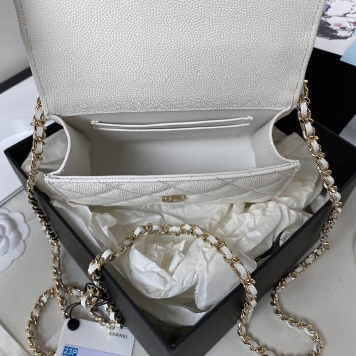 Chanel Clutch With Chain White 15cm AP3237 B10307 10601 - Image 7