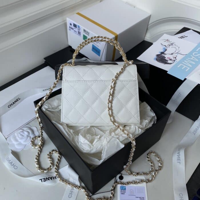 Chanel Clutch With Chain White 15cm AP3237 B10307 10601 - Image 3