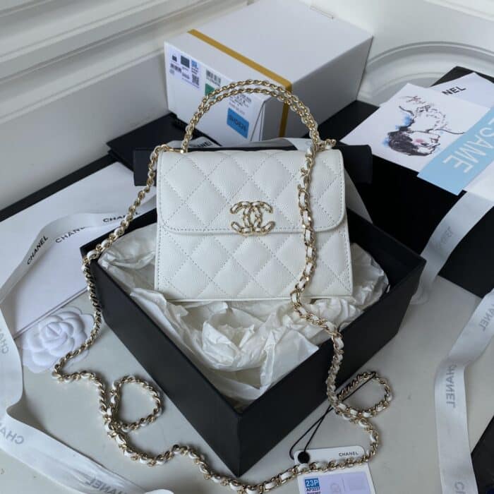 Chanel Clutch With Chain White 15cm AP3237 B10307 10601 - Image 2