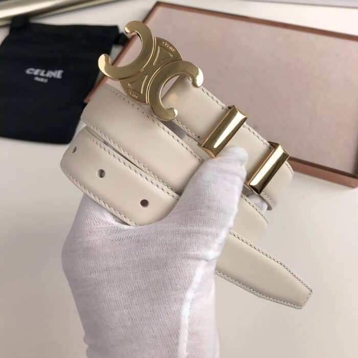Celine Triomphe Belt White - Image 2