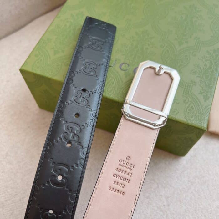 GUCCI Guccissima Signature Belt Black - Image 2