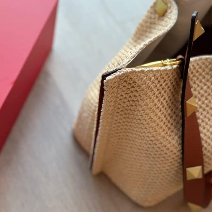 Valentino Garavani Medium Straw Summer Tote Beige 38cm 2W0B0K39YCE D84 - Image 4