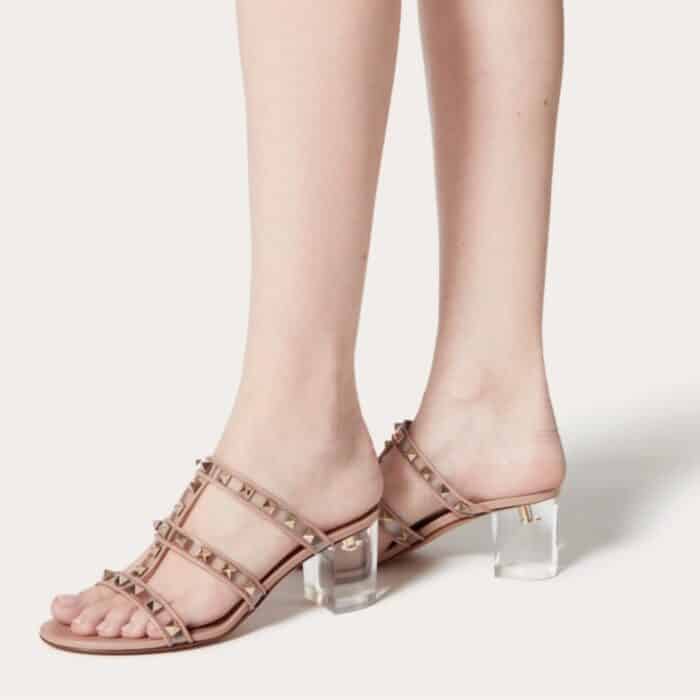 Valentino Rockstud Slide Sandal Pink WS0C47NGUV6L - Image 5