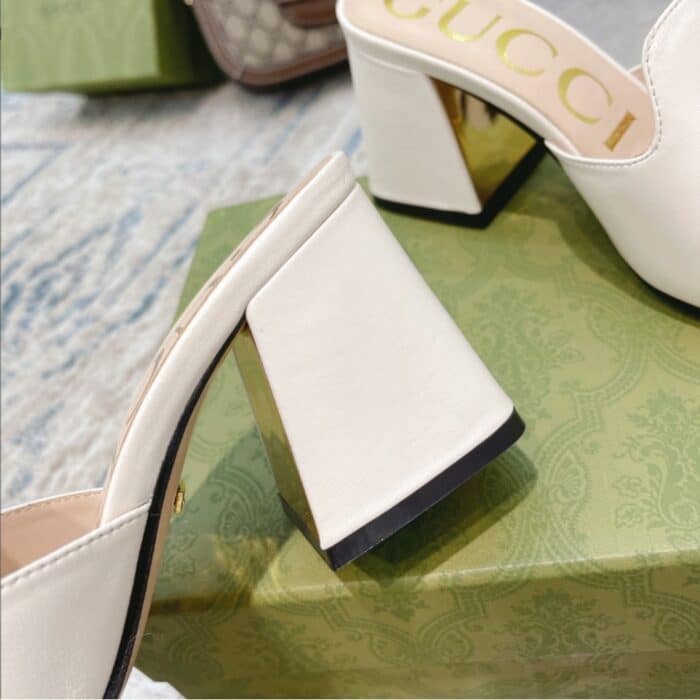 Gucci Women's Slide Sandal With Horsebit ‎White 655412 BKO00 9022 - Image 5