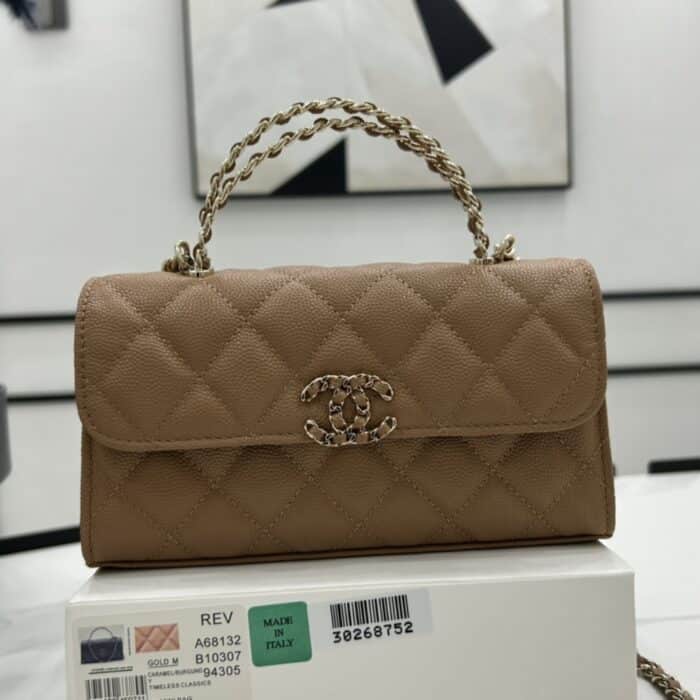 Chanel Kelly Shoulder Bag Beige 18cm AP3238 - Image 5