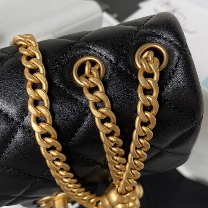 Chanel 23S Mini Flap Bag Camellia Black 18cm - Image 5