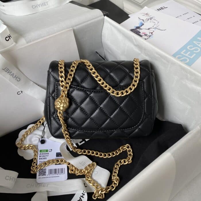 Chanel 23S Mini Flap Bag Camellia Black 18cm - Image 3
