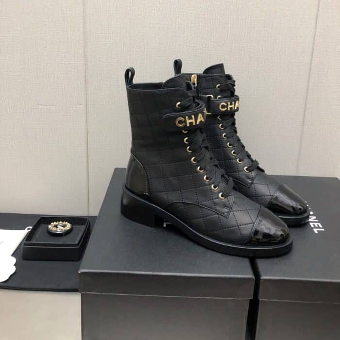 Chanel Combat Boots Black G45005 B13037 94305 - Image 2