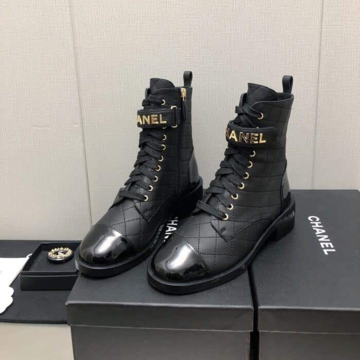 Chanel Combat Boots Black G45005 B13037 94305 - Image 3
