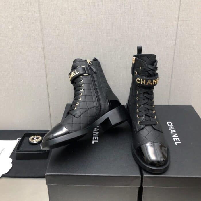 Chanel Combat Boots Black G45005 B13037 94305 - Image 4