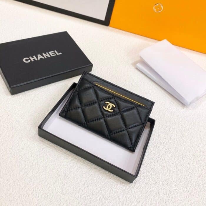 Chanel Quilted Black Card Holder 9cm - Image 2