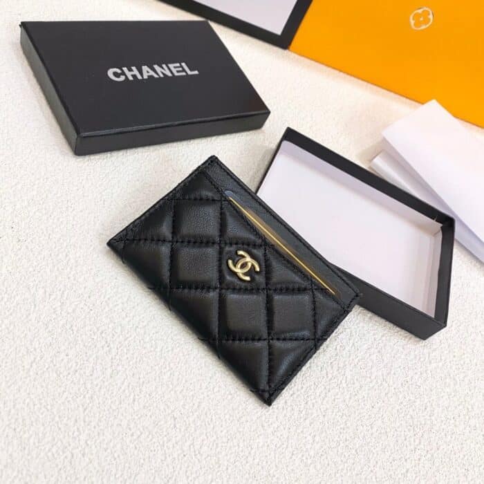 Chanel Quilted Black Card Holder 9cm - Image 3