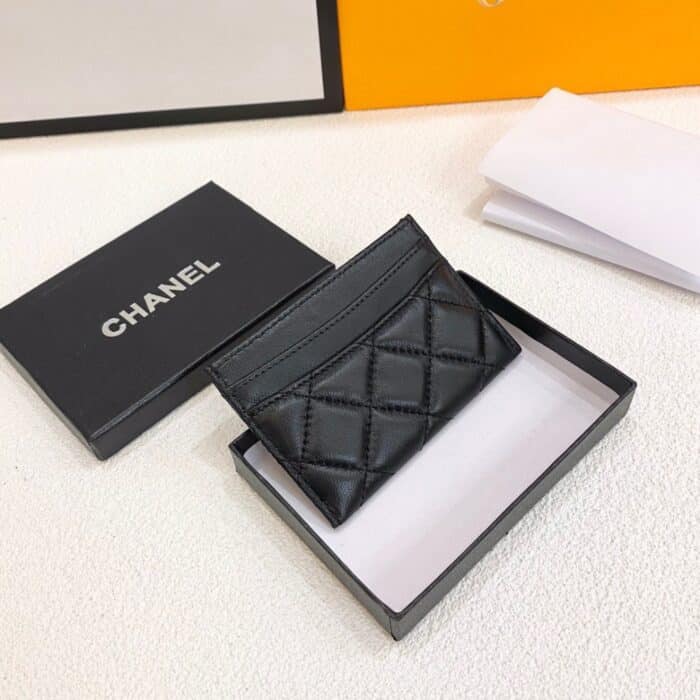 Chanel Quilted Black Card Holder 9cm - Image 6
