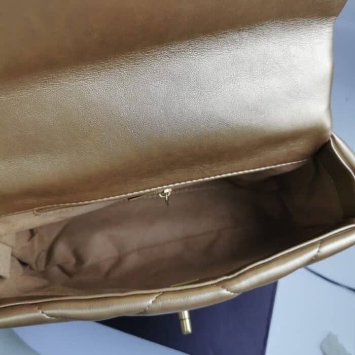 Chanel 19 Flap Bag In Gold Leather 25cm - Image 5