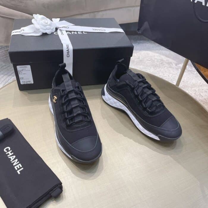 Chanel CC Low Top Sneakers Black G35617 - Image 6