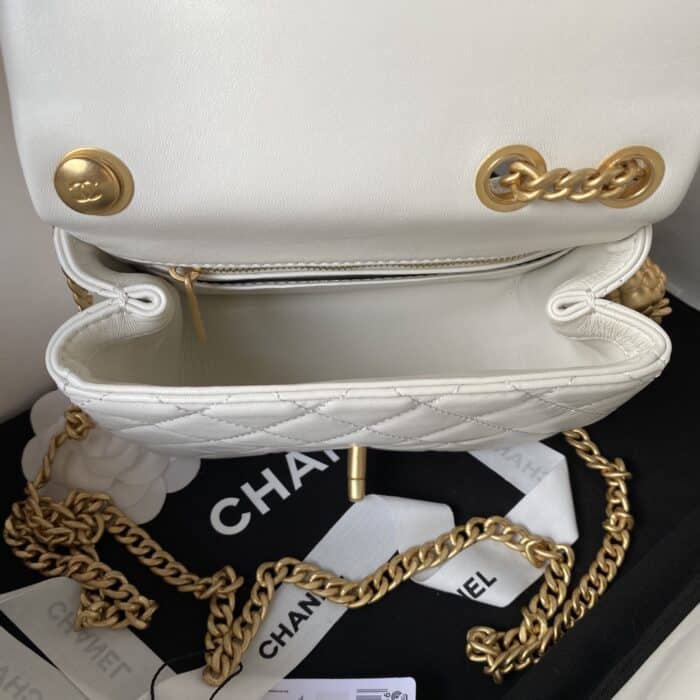 Chanel 23S Mini Flap Bag Camellia White 18cm - Image 7