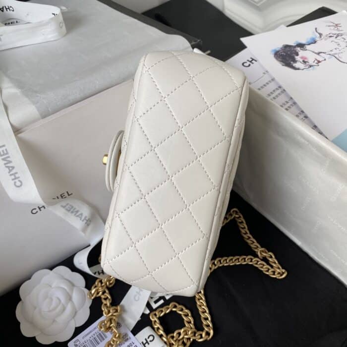 Chanel 23S Mini Flap Bag Camellia White 18cm - Image 6