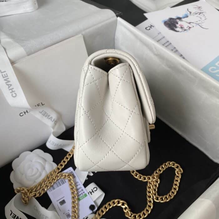 Chanel 23S Mini Flap Bag Camellia White 18cm - Image 5