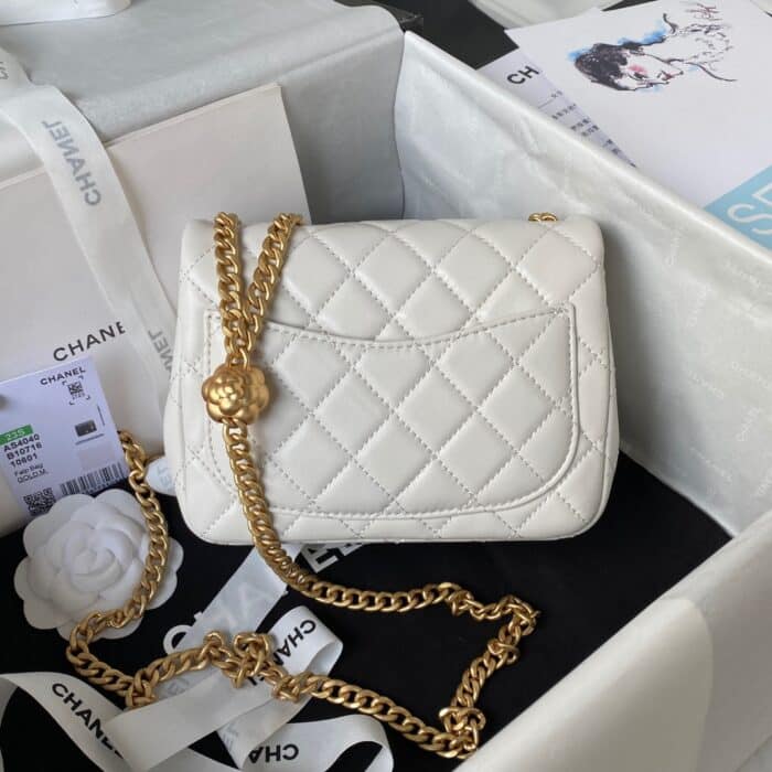 Chanel 23S Mini Flap Bag Camellia White 18cm - Image 3