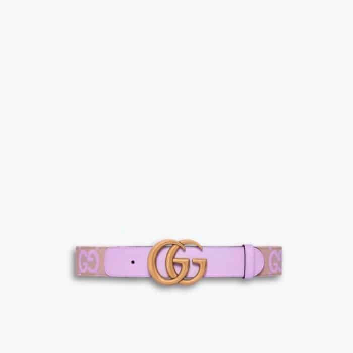 Gucci GG Marmont Jumbo GG Belt Lilac 400593 FABBN 8481
