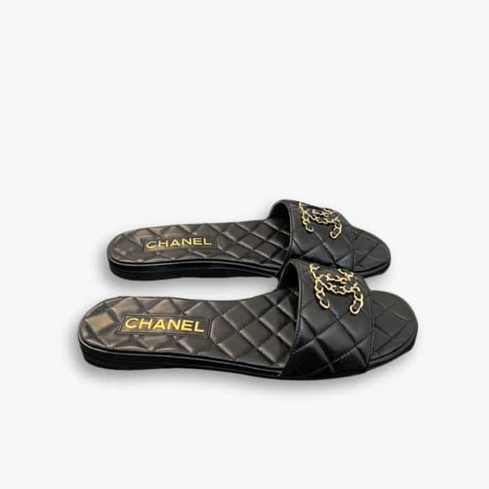 Chanel 23P Quilted CC Chain Sandal Black G39954 X56940 94305