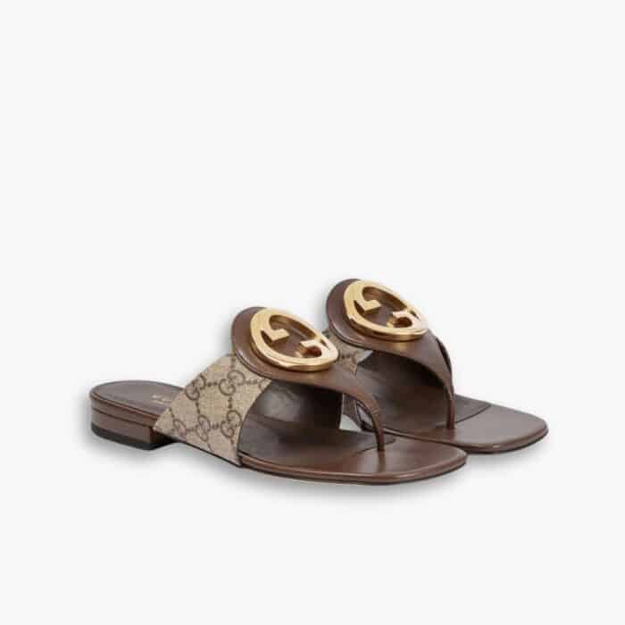 Gucci Women's' Blondie Thong Sandals in Brown