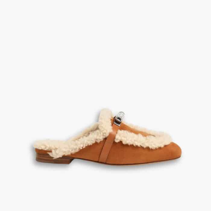 Hermes Oz Mule Shearling Natural H232123Z A3360