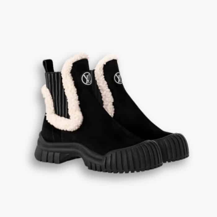 Louis Vuitton Ruby Flat Boots Suede Black 1AC7AC