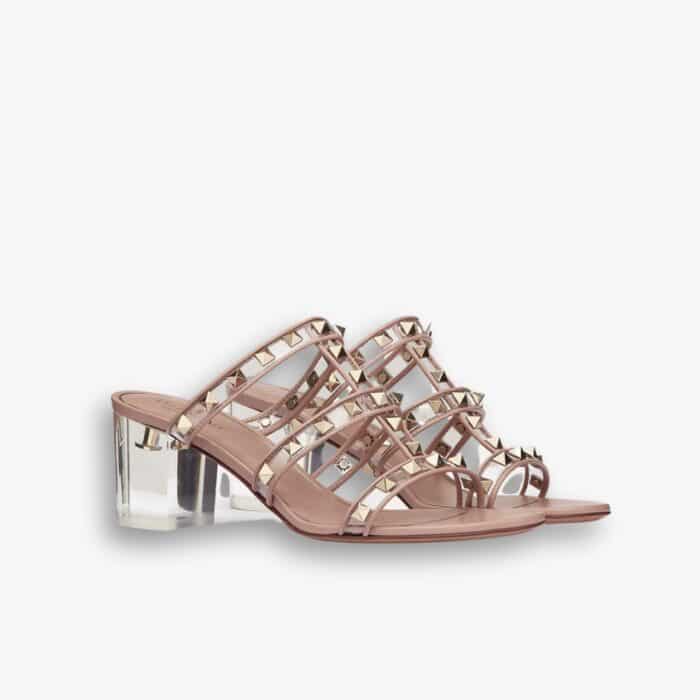 Valentino Rockstud Slide Sandal Pink WS0C47NGUV6L