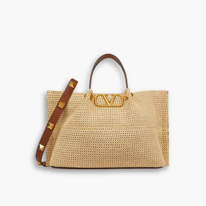 Valentino Garavani Medium Straw Summer Tote Beige 38cm 2W0B0K39YCE D84