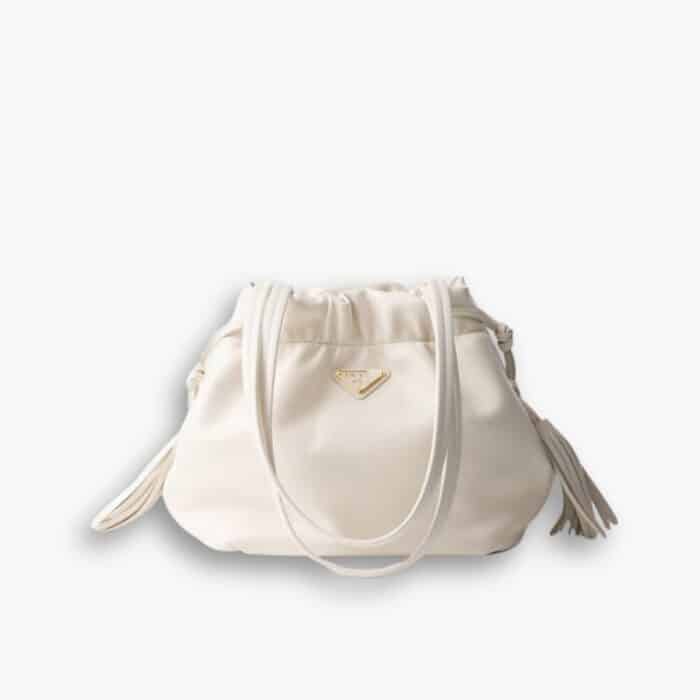 Prada Nappa Leather Shoulder Bag White 23cm 1BG541 2DX8 F0009 V OOO