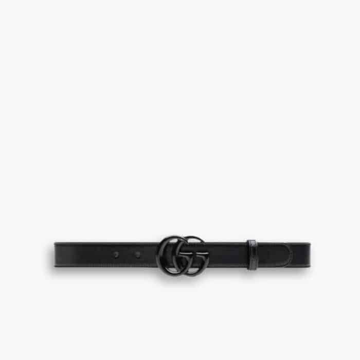 Gucci GG Marmont Thin Belt Black Leather 414516 18YXV 1000