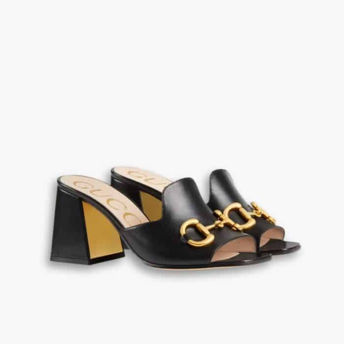 Gucci Women’s Slide Sandal With Horsebit Black 655412 BKO00 1000