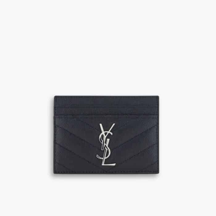 Saint Laurent Matelassé Card Case Black 10cm